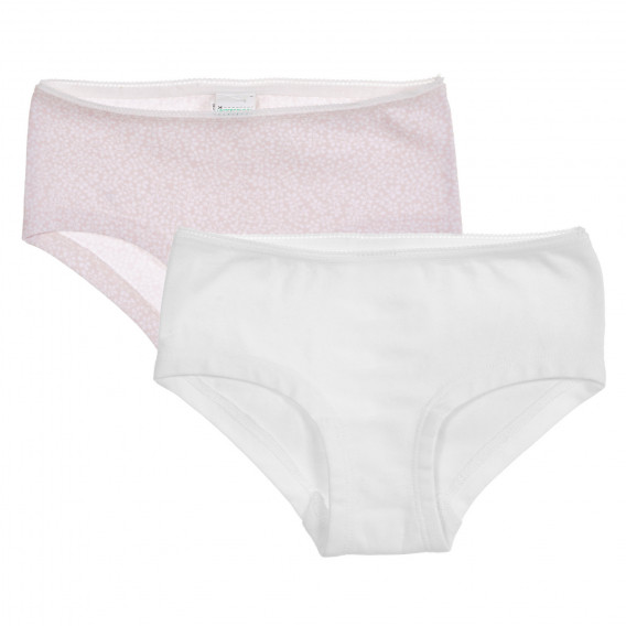 Комплект от два броя памучни боксерки в бяло и розово Benetton 237506 