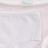 Комплект от два броя памучни боксерки в бяло и розово Benetton 237507 3