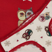 Памучен комплект тениска и бикини, в червено и бяло Benetton 237547 3