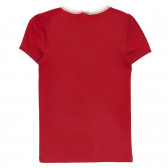 Памучен комплект тениска и бикини, в червено и бяло Benetton 237548 4