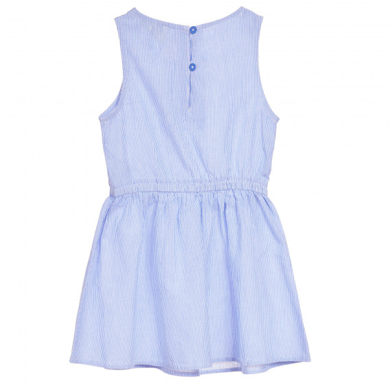 Памучна рокля без ръкави в бяло синьо райе Benetton 237583 4