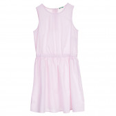 Памучна рокля без ръкави в бяло розово райе Benetton 237584 