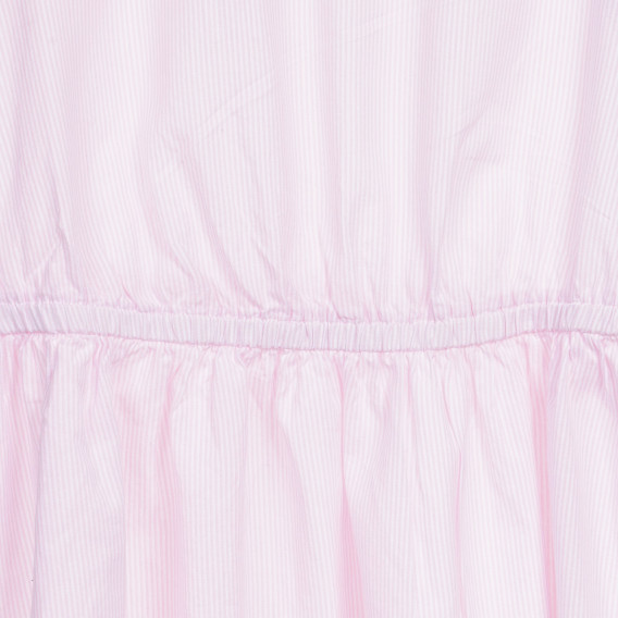 Памучна рокля без ръкави в бяло розово райе Benetton 237585 2