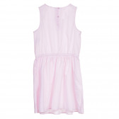 Памучна рокля без ръкави в бяло розово райе Benetton 237587 4