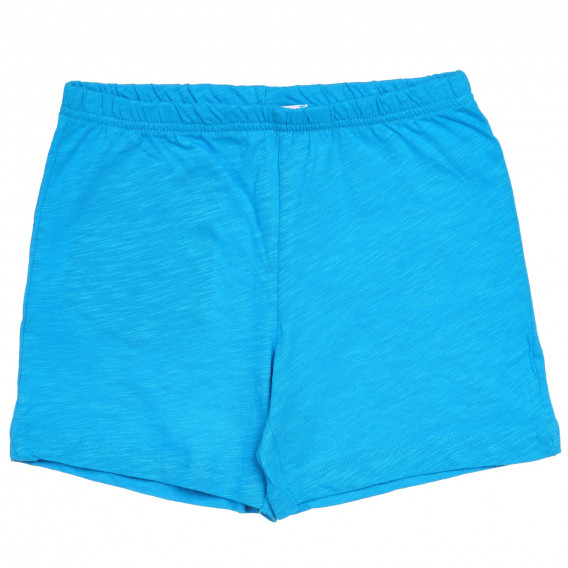 Памучен комплект потник и къси панталони в бяло и синьо Benetton 237626 13