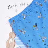 Памучна пижама тениска с панталони на мишка музикант Benetton 237646 3