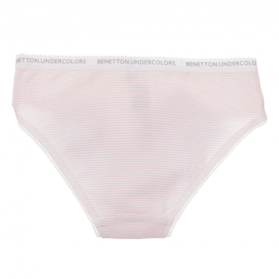 Комплект от два броя памучни бикини в бяло и розово Benetton 237692 3