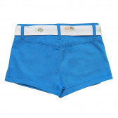 Памучни къси панталони с колан за бебе, сини Benetton 237785 4