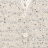 Плетена жилетка със сребристи нишки, бяла Benetton 237847 4