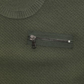Пуловер с декоративен цип, тъмно зелена Benetton 237850 3
