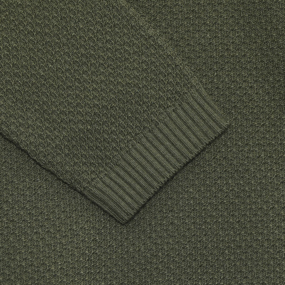 Пуловер с декоративен цип, тъмно зелена Benetton 237851 4