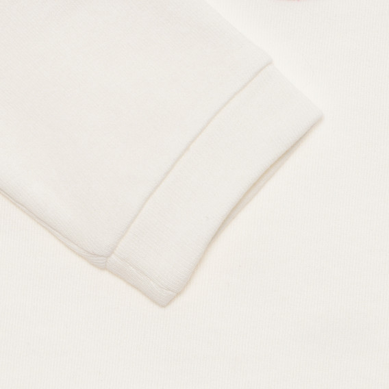 Памучна блуза с 3D надпис KISS, бяла Benetton 237904 2