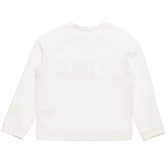 Памучна блуза с 3D надпис KISS, бяла Benetton 237905 3