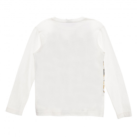 Памучна блуза с принт на Transformers, бяла Benetton 237949 4