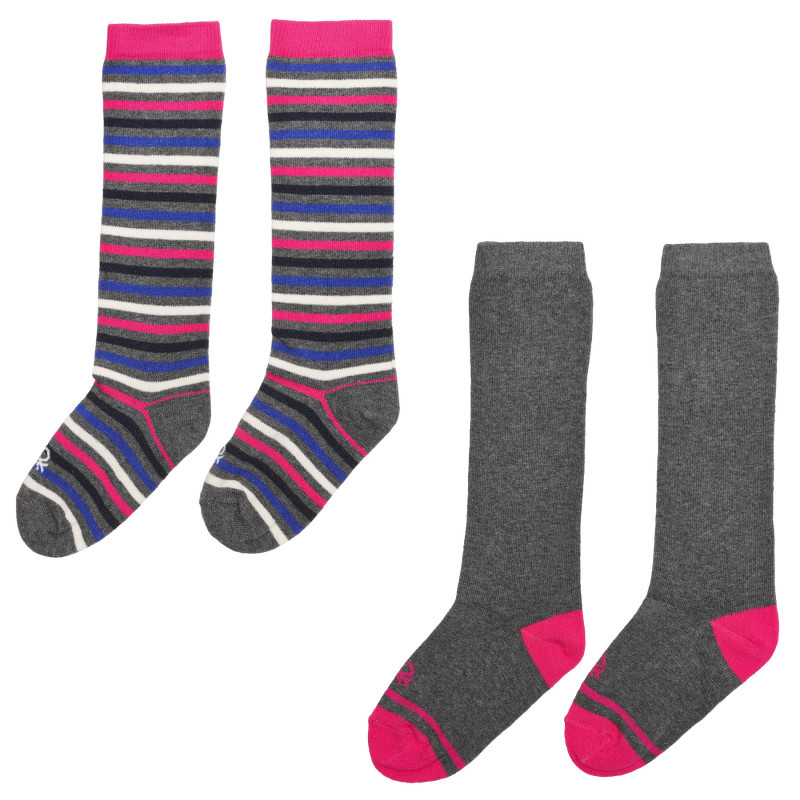 Комплект от два чифта чорапи до коленете 3/4, сиви  237956