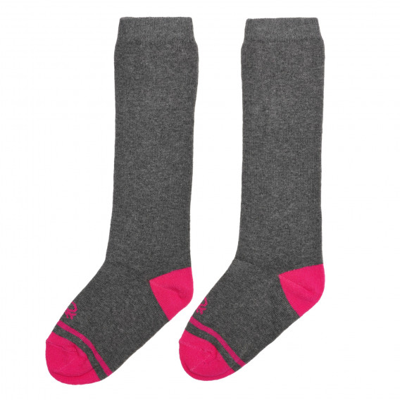 Комплект от два чифта чорапи до коленете 3/4, сиви Benetton 237959 4