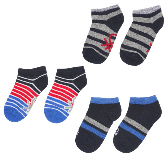 Комплект от три чифта чорапи, тъмно сини Benetton 237987 