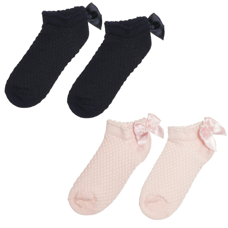 Комплект от два чифта чорапи тип терлички с панделка  238068
