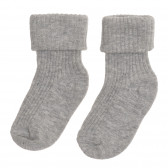 Комплект от три чифта чорапи за бебе, сиви, сини, червени Benetton 238080 4