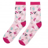 Чорапи с графичен принт, розови Benetton 238088 
