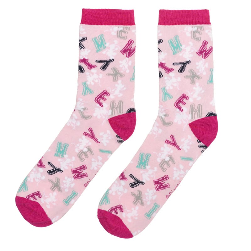 Чорапи с графичен принт, розови  238088