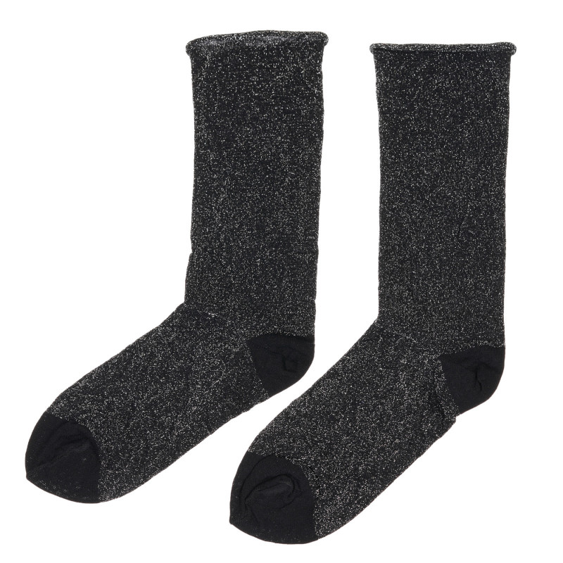 Чорапи със сребрист акцент, черни  238092