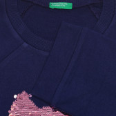 Памучна блуза с дълъг ръкав и апликация от пайети Benetton 238104 3