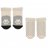 Комплект от два чифта чорапи в бяло и сиво Benetton 238165 
