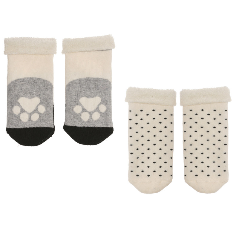 Комплект от два чифта чорапи в бяло и сиво  238165