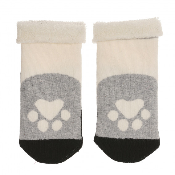 Комплект от два чифта чорапи в бяло и сиво Benetton 238166 2