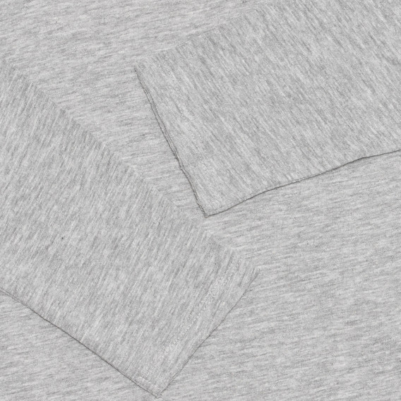 Памучна блуза с дълъг ръкав и апликация от пайети, сива Benetton 238175 3