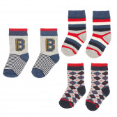 Комплект от три чифта чорапи за бебе, многоцветни Benetton 238190 
