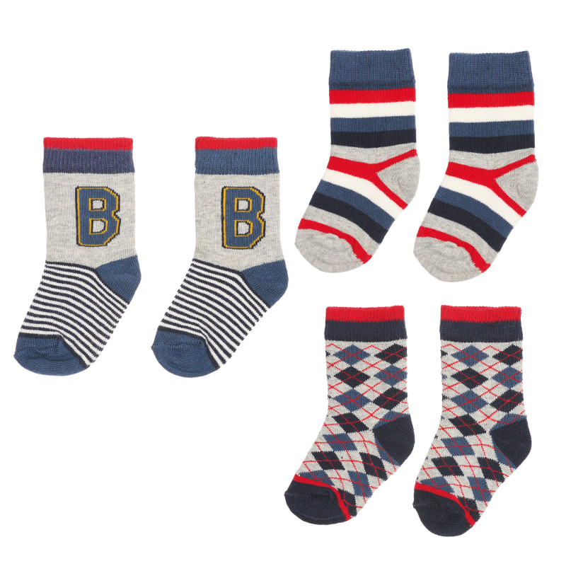 Комплект от три чифта чорапи за бебе, многоцветни  238190