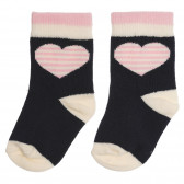 Комплект от три чифта чорапи за бебе в розово и тъмно синьо Benetton 238196 2
