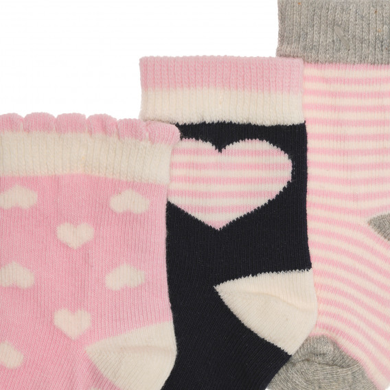 Комплект от три чифта чорапи за бебе в розово и тъмно синьо Benetton 238197 3