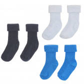 Комплект от три чифта чорапи за бебе, син цвят Benetton 238210 