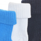 Комплект от три чифта чорапи за бебе, син цвят Benetton 238212 3