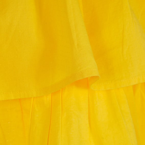 Памучна пола с ластична талия в златно, жълта Benetton 238296 2