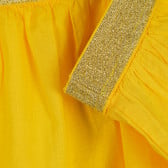 Памучна пола с ластична талия в златно, жълта Benetton 238297 3