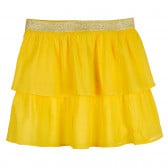 Памучна пола с ластична талия в златно, жълта Benetton 238298 4