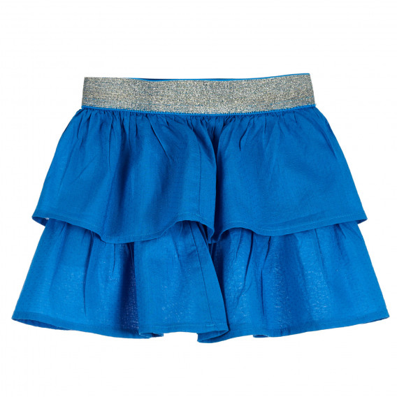 Памучна пола с ластична талия в сребърно, синя Benetton 238299 