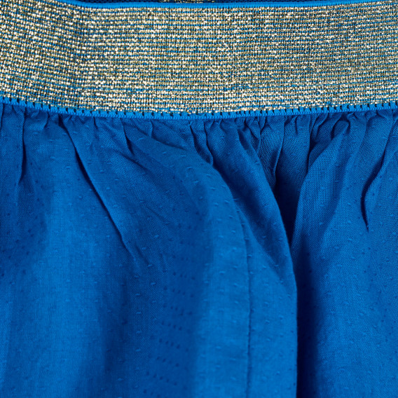 Памучна пола с ластична талия в сребърно, синя Benetton 238301 3