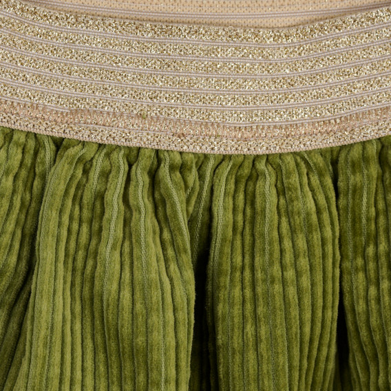 Памучна джинсова пола с ластична талия в златно, зелена Benetton 238312 2