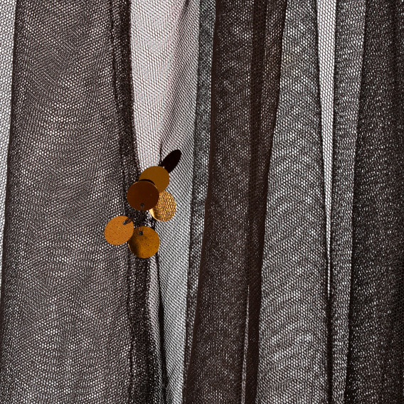 Къса пола с тюл и декорация от златни пайети, тъмно кафява Benetton 238328 2
