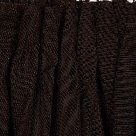 Къса пола с тюл и декорация от златни пайети, тъмно кафява Benetton 238329 3