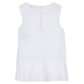 Памучна дантелена рокля с къдрички за бебе, бяла Benetton 238370 4