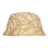 Памучна шапка с принт на палмови листа, беж Benetton 238394 