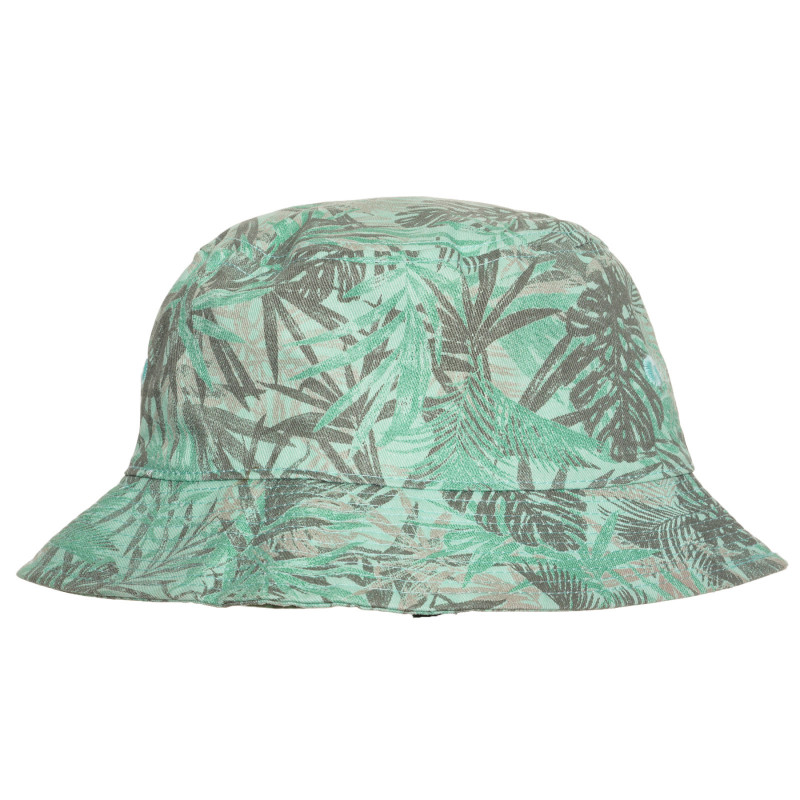 Памучна шапка с принт на зелени палмови листа за бебе, зелена  238396