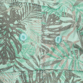 Памучна шапка с принт на зелени палмови листа за бебе, зелена Benetton 238397 2