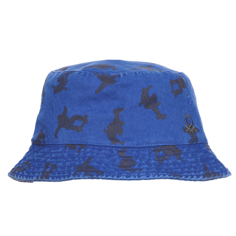 Дънкова шапка с графичен принт и логото на бранда, тъмно синя  238423